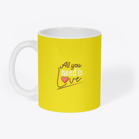 "All You Need is Love" Yellow Mug